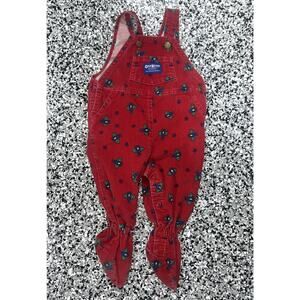 Oshkosh B'Gosh Baby Overalls 6-9M Baby Plane Airplane Corduroy Footed Vintage